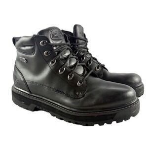 Skechers Leather Work Boots Mariners-Pilot Utility BLACK Men‎ Size 12